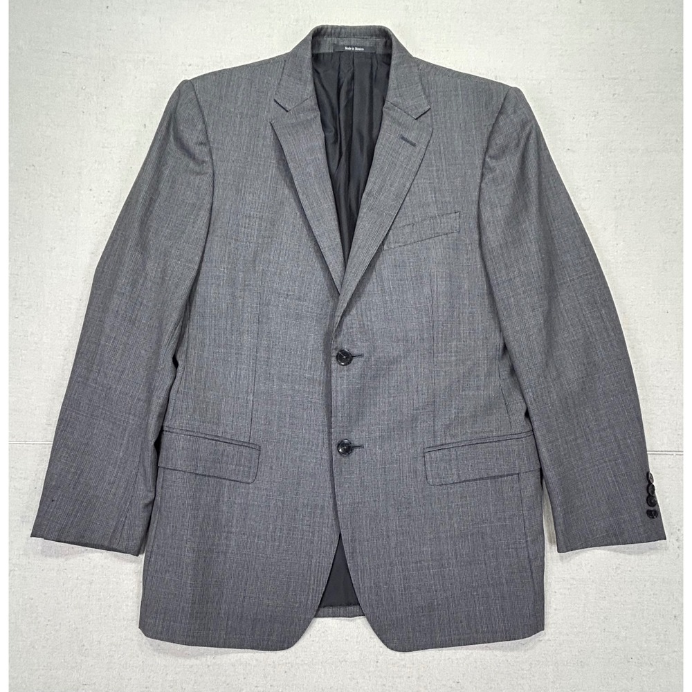 Ermenegildo Zegna Mens 48R Grey Wool 2-Button City Blazer‎ Suit Jacket